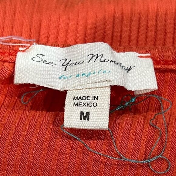 See You Monday Orange Wrap Dress Women’s Medium - Picture 4 of 5